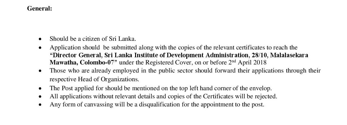 Driver - Sri Lanka Institute of Development Administration (SLIDA)